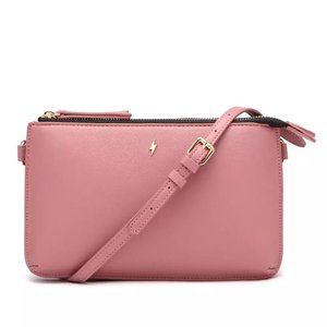 Windlands: Ivory Crossbody Bag in Dark Pink